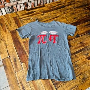 Gray and Red Short Sleeve Crew Neck Tee